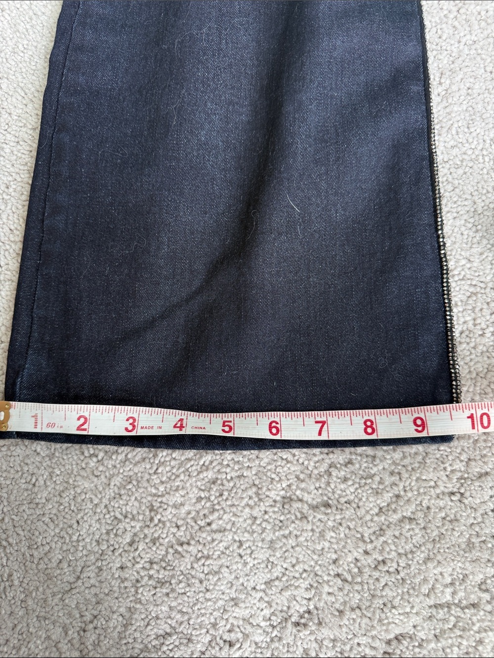 White House Black Market Rhinestone Skinny Flare Jeans – Size 12 NWOT - Picture 8 of 8
